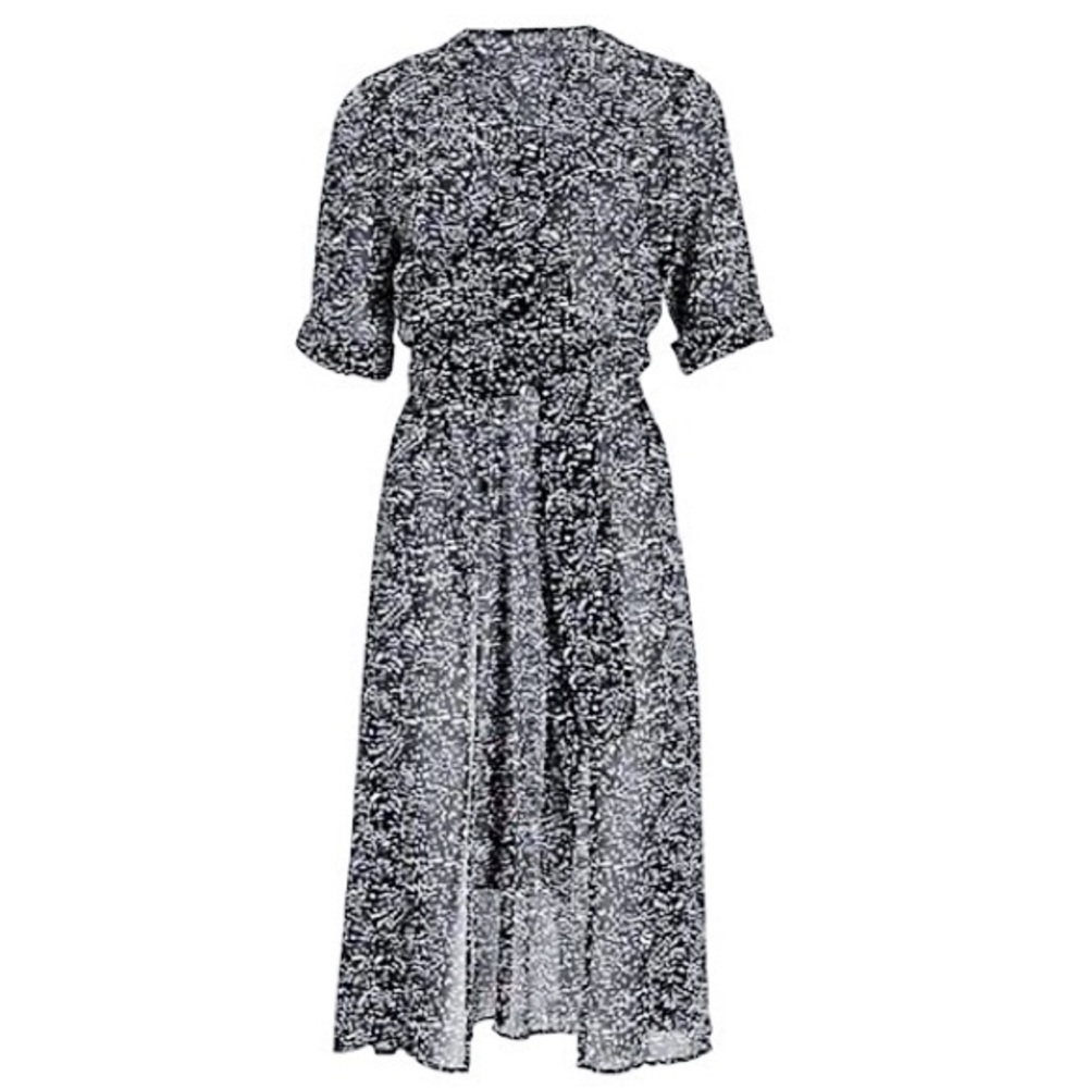 Express Printed Wrap Front Kimono Cover-up - Picture 3 of 10